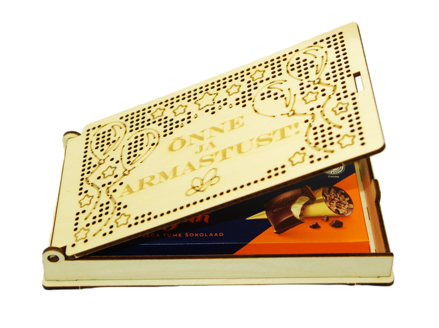 Kinkekaardi "ümbrik" šokolaadiga